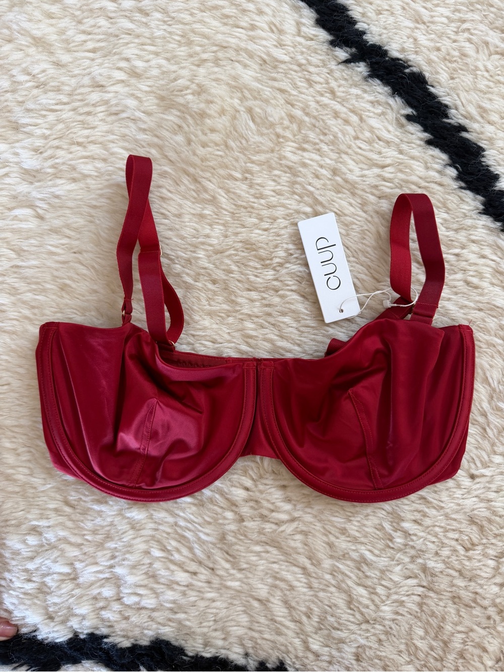 CUUP Crimson Satin Underwire Bra
